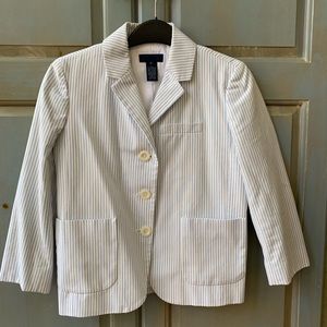 J Crew Blue Stripped Seersucker Blazer